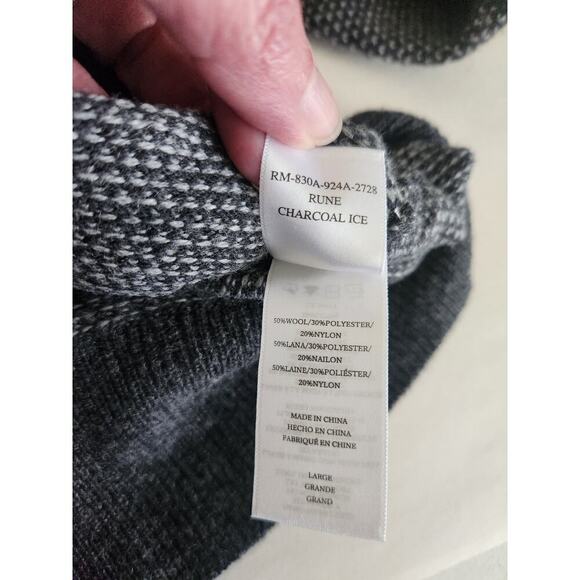 Rails Rune Crew neck sweater Mens L Charcoal Ice wool blend Careerwear classic - Picture 7 of 9